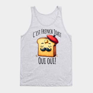 C'est Le Toast Francais Anthropomorphic Toast with Beret Tank Top